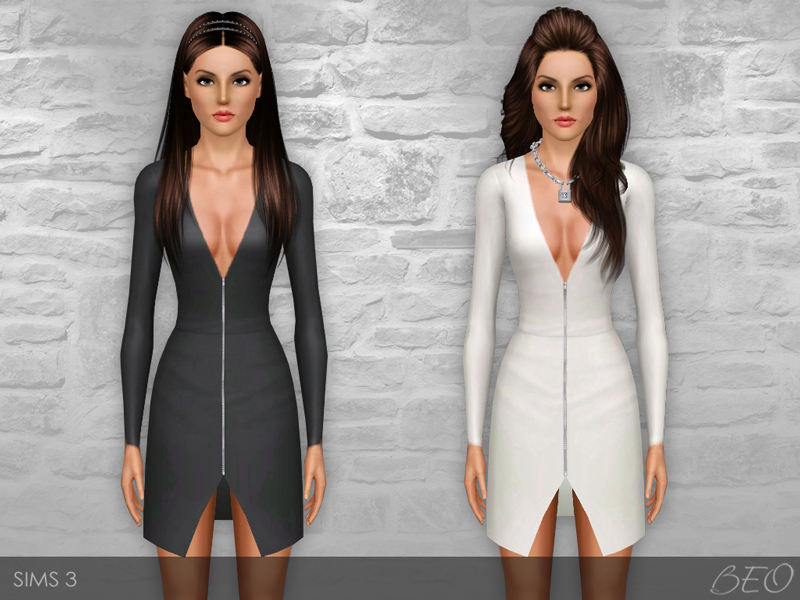 Zip Front Dress for Sims 3 by BEO